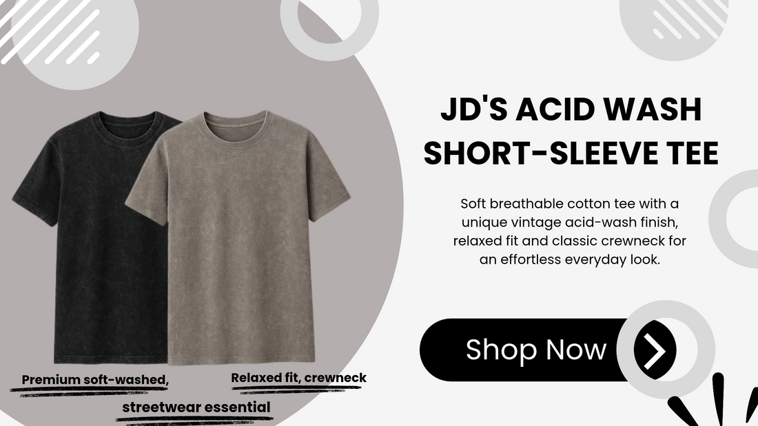 JD's Acid Wash Short-Sleeve Tee: Vintage Style Meets Everyday Comfort
